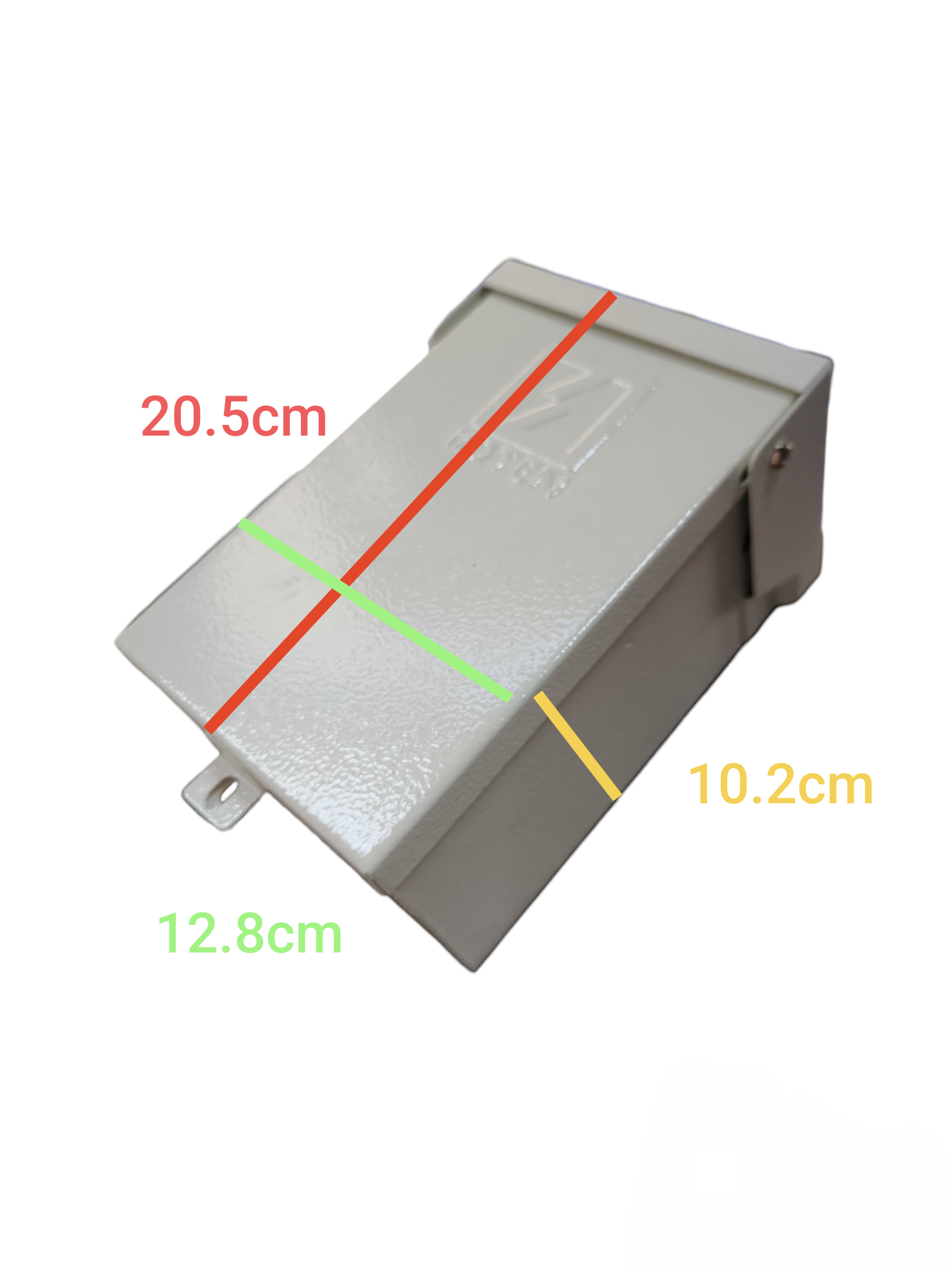 Chint 2Pole 3 Module Metal Enclosure Koten with metal protective cover and dimensions shown
