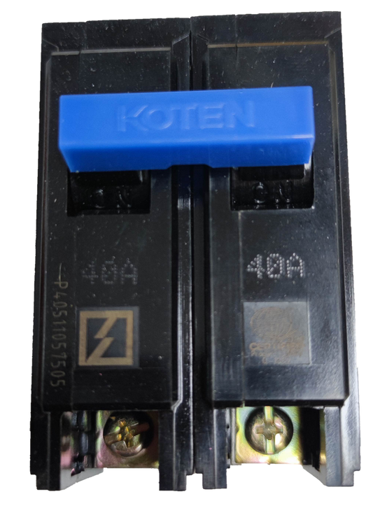 Koten 40A 2 pole circuit breaker with clear labeling for reliable electrical protection