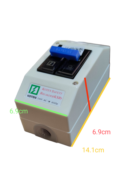 Koten 50A Breaker 250V 2P with Enclosure white plastic housing dual pole switch with blue handle