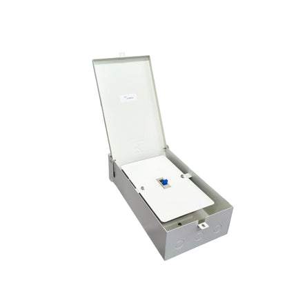 Koten 60A Industrial Circuit Breaker 3Pole with metal enclosure and open lid for easy access