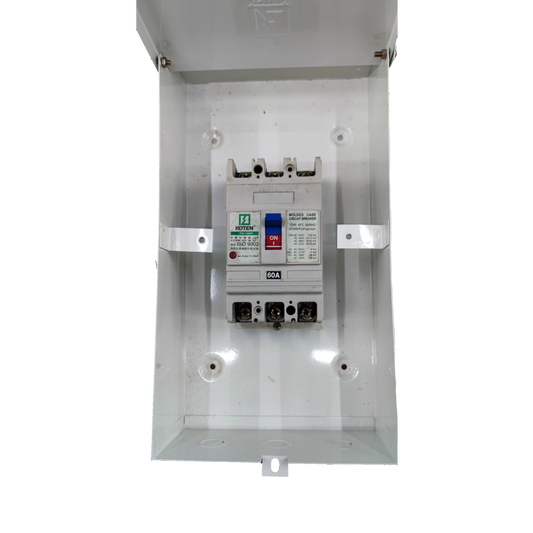 Koten 60A Industrial Circuit Breaker 3Pole installed in a white protective enclosure