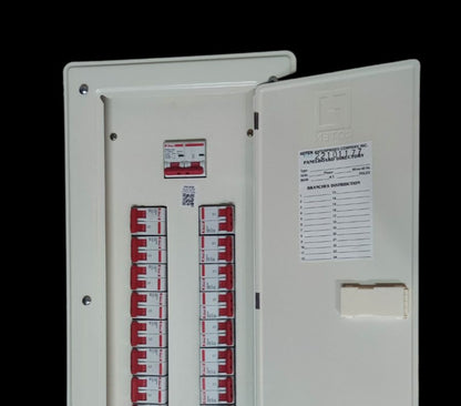 Koten panel board 14 branches white metal electrical distribution board showing 14 circuit breakers