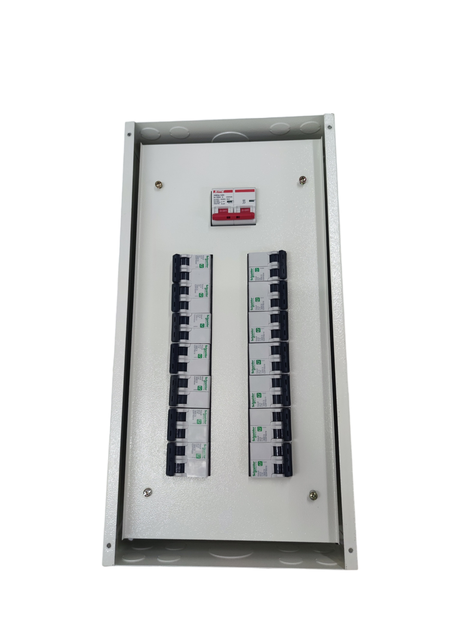 Koten panel board 125A 2P main featuring multiple circuit breakers for electrical distribution