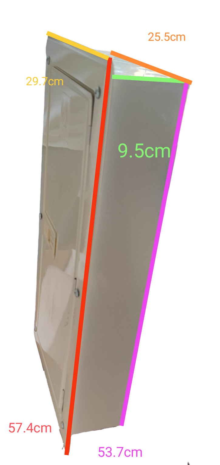 Electx Electrical Supply white panel board for miniature circuit breaker hinged enclosure with visible side dimensions