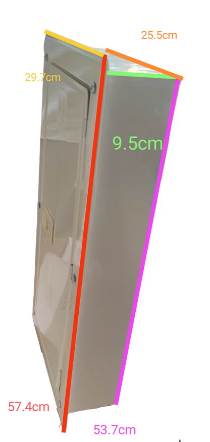 Electx Electrical Supply white panel board for miniature circuit breaker hinged enclosure with visible side dimensions