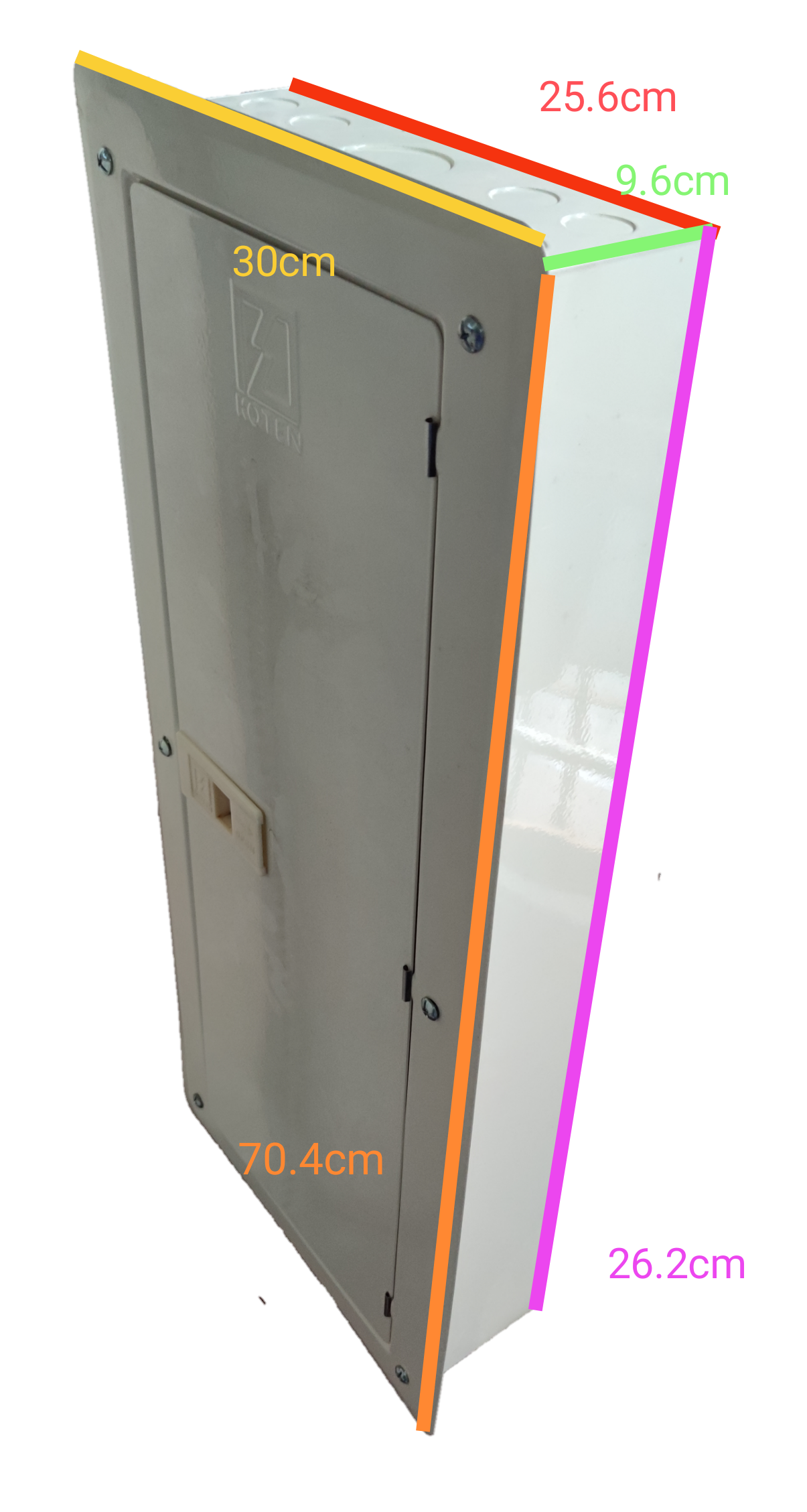 Koten electrical panel box for Miniature Circuit Breaker 22 Branches with gray door and lock