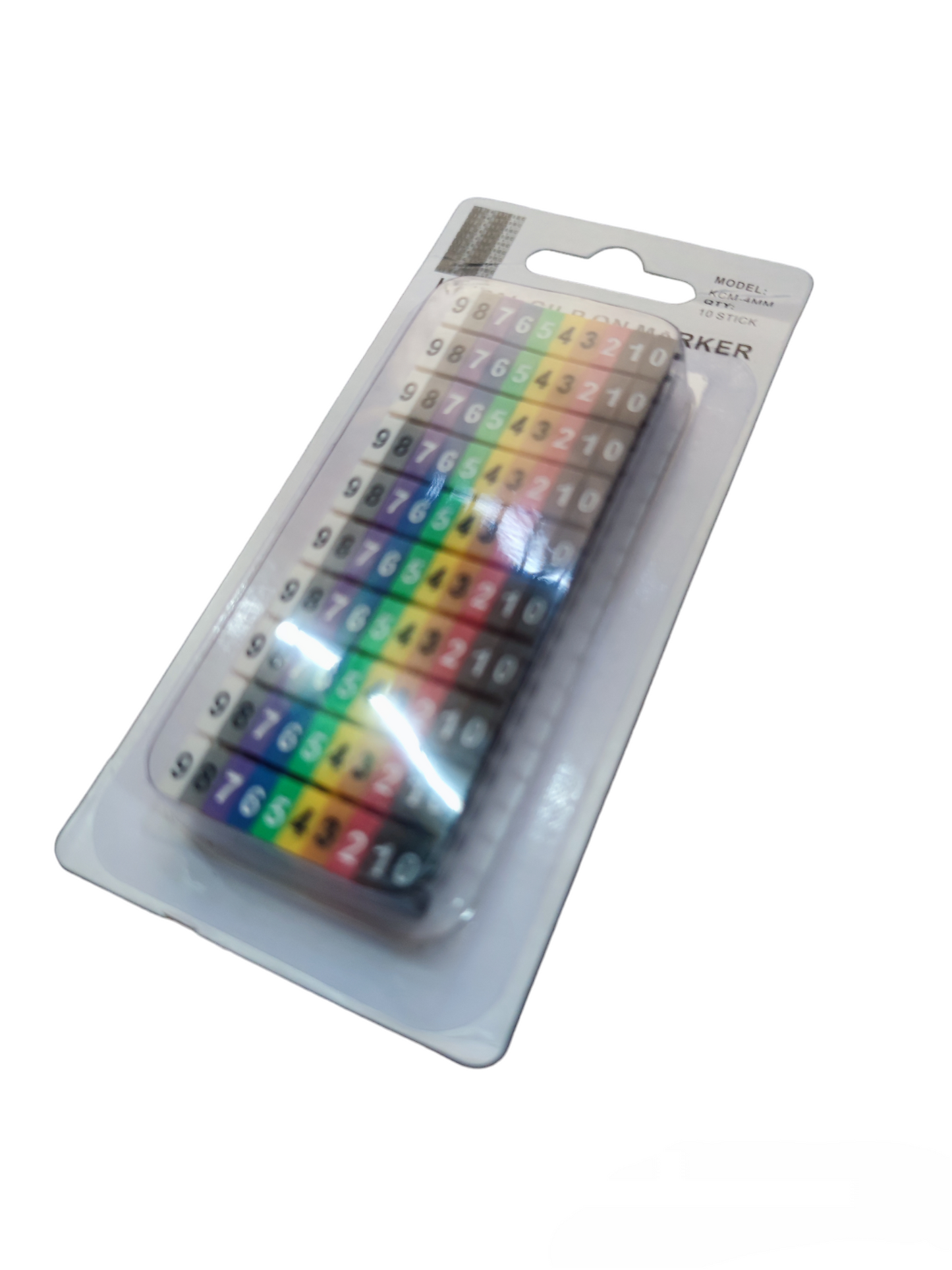 Grippes Cable Marker Clip On 0-9 colorful numbered cable management clips in retail packaging
