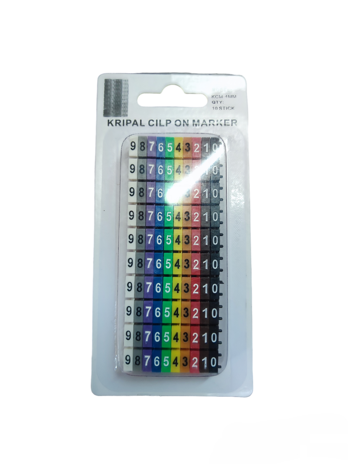 Grippes cable marker clip on 0-9 set with colorful numbered labels for cable management