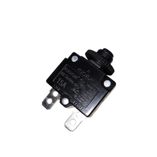 Kuoyuh 15A push to reset circuit breaker designed for electrical safety in various applications