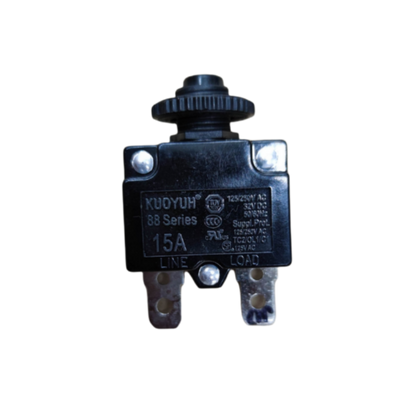 Kuoyuh 15A push to reset circuit breaker with AC and DC voltage ratings for electrical safety