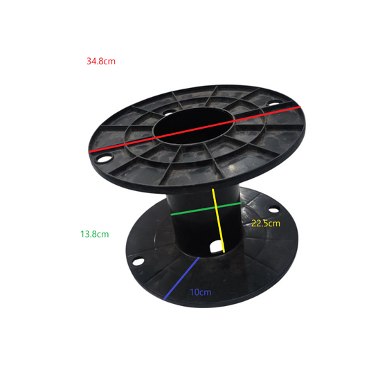 Large wire spool 30kg capacity with dimensions of 34.8cm and 22.5cm for efficient laundry use