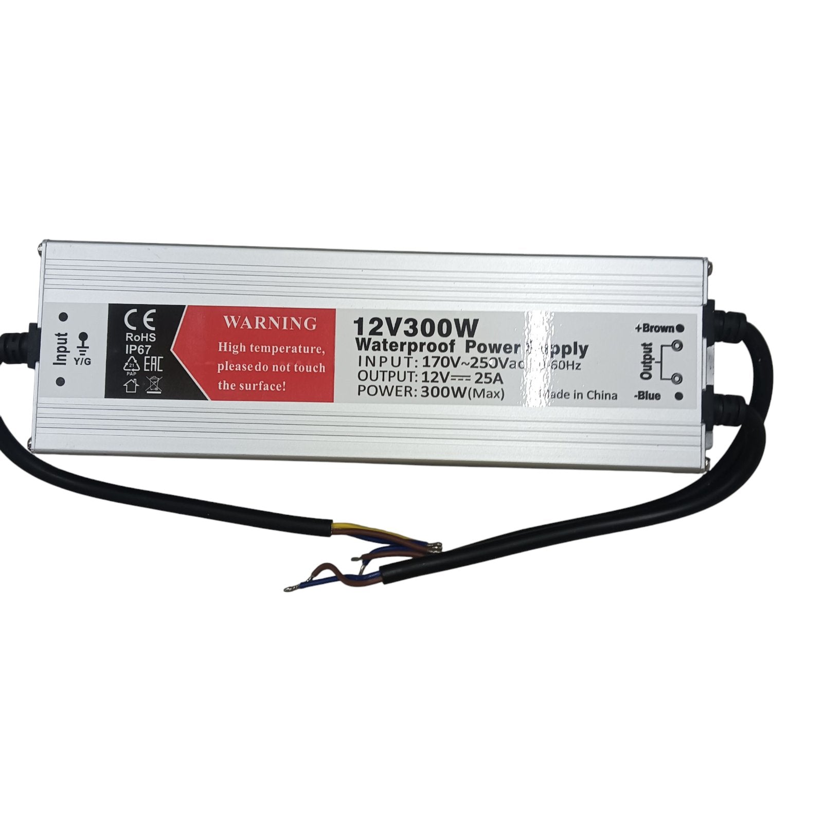 LED driver 170-250V Input 12V Output 300W with waterproof design for reliable performance