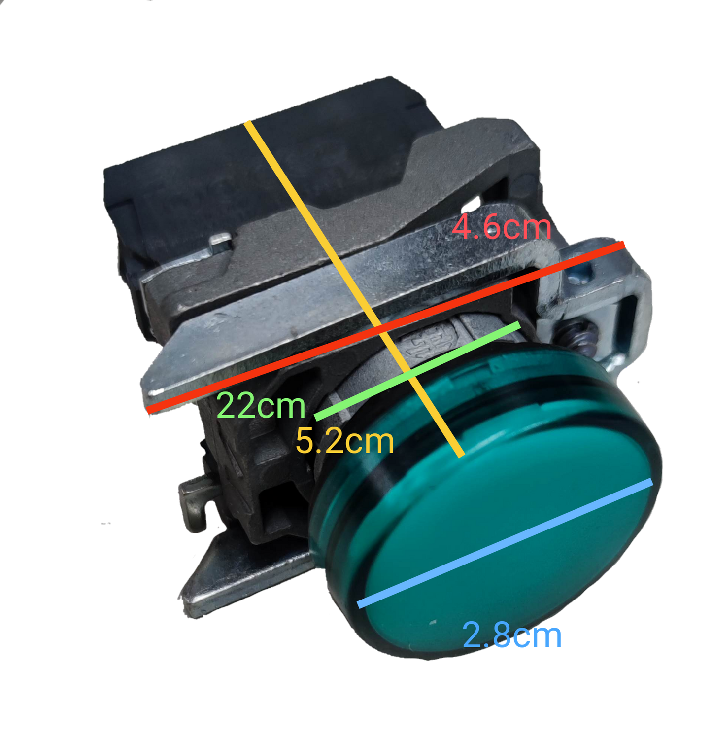 Schneider LED Pilot Lamp 22mm 220V green indicator light with metal mounting for lighting installation