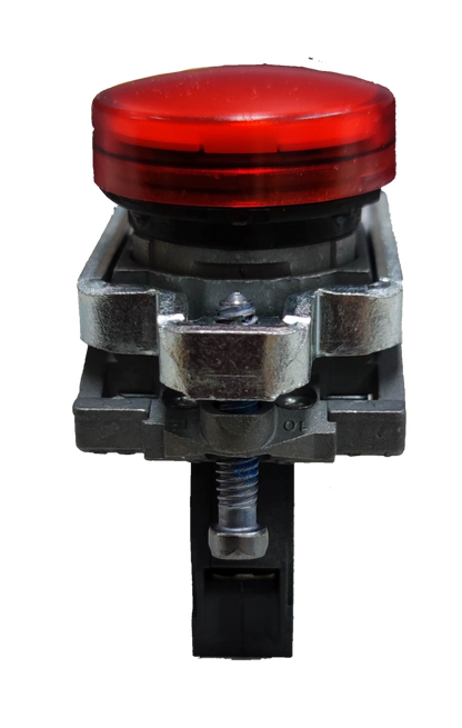 Schneider LED Pilot Lamp 22mm 220V with red lens and metal mounting bracket for lighting installation