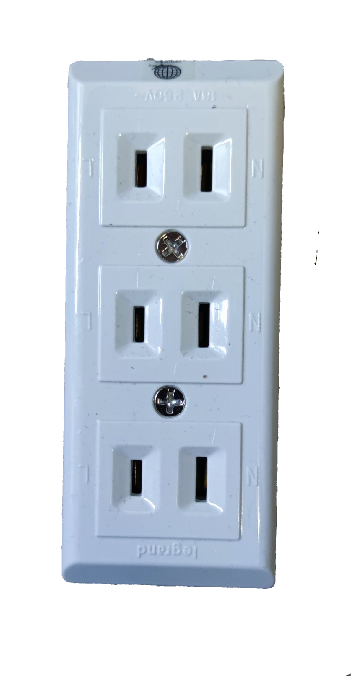 Legrand 3 gang surface outlet white power point with three double socket outlets