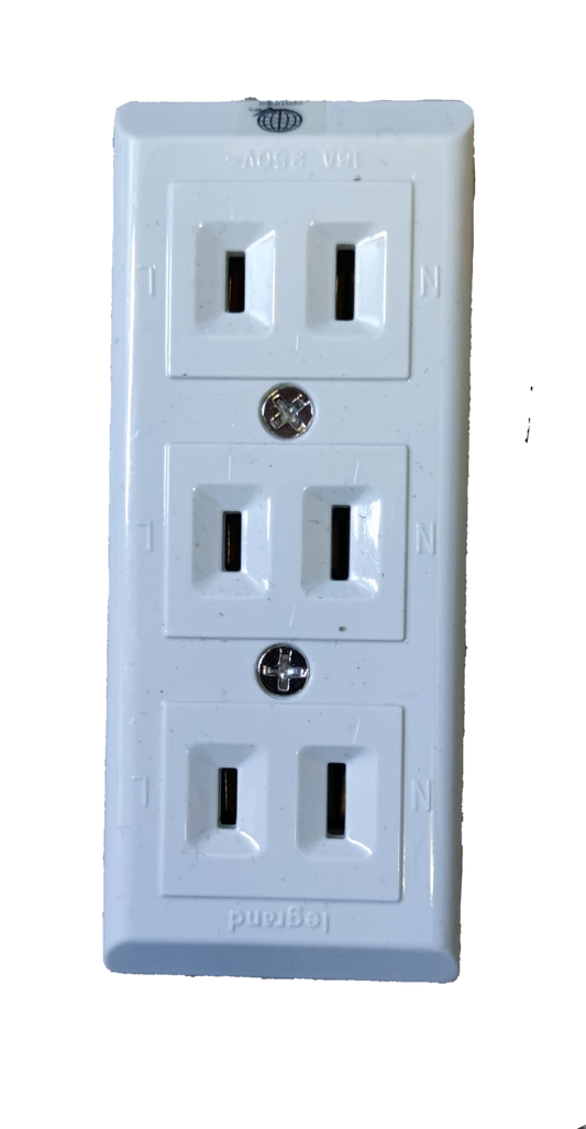 Legrand 3 gang surface outlet white power point with three double socket outlets