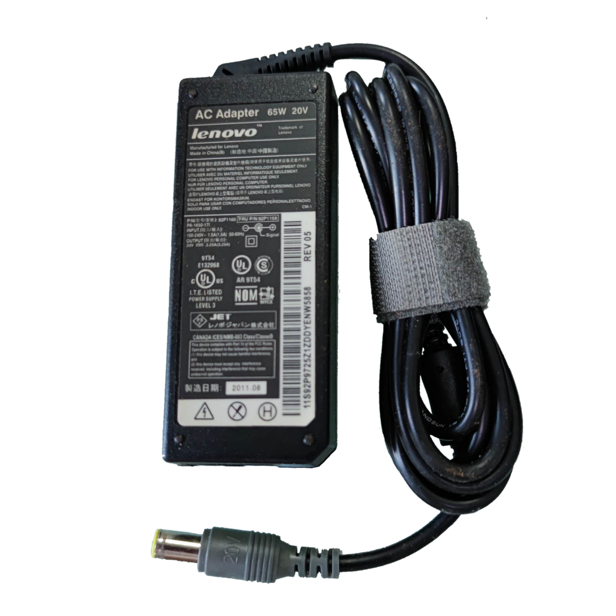 Lenovo Laptop Adaptor 20V DC 65W with Power Cord for Reliable Charging