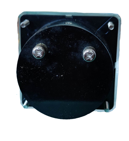 HEW Panel Meter 60mm x 60mm 52CA rear view showing circular black housing and mounting screws