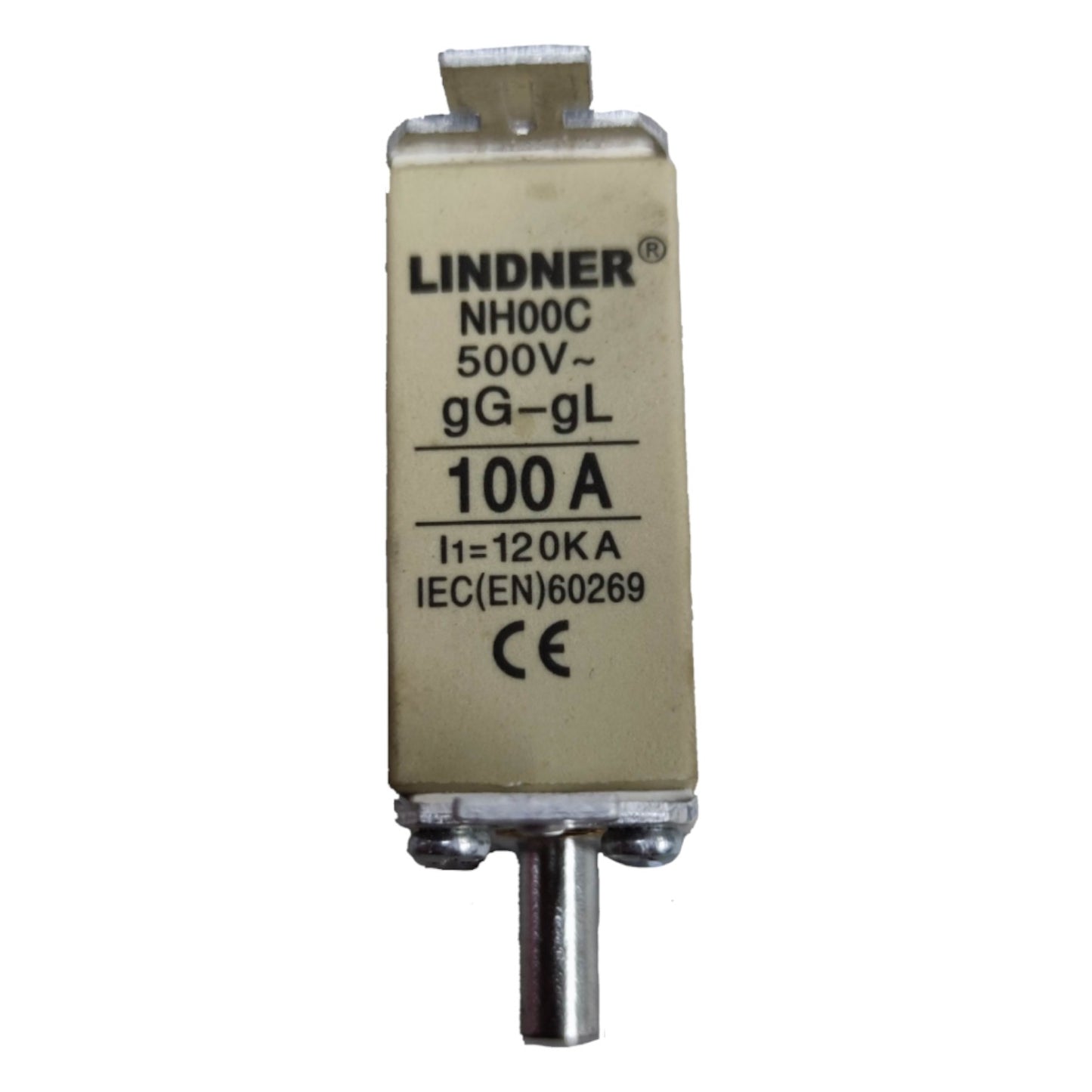 Lindner 100A NH-Type Fuse Link gG-gL 500V AC NH-00 Blade Fuse, Ceramic Fuse