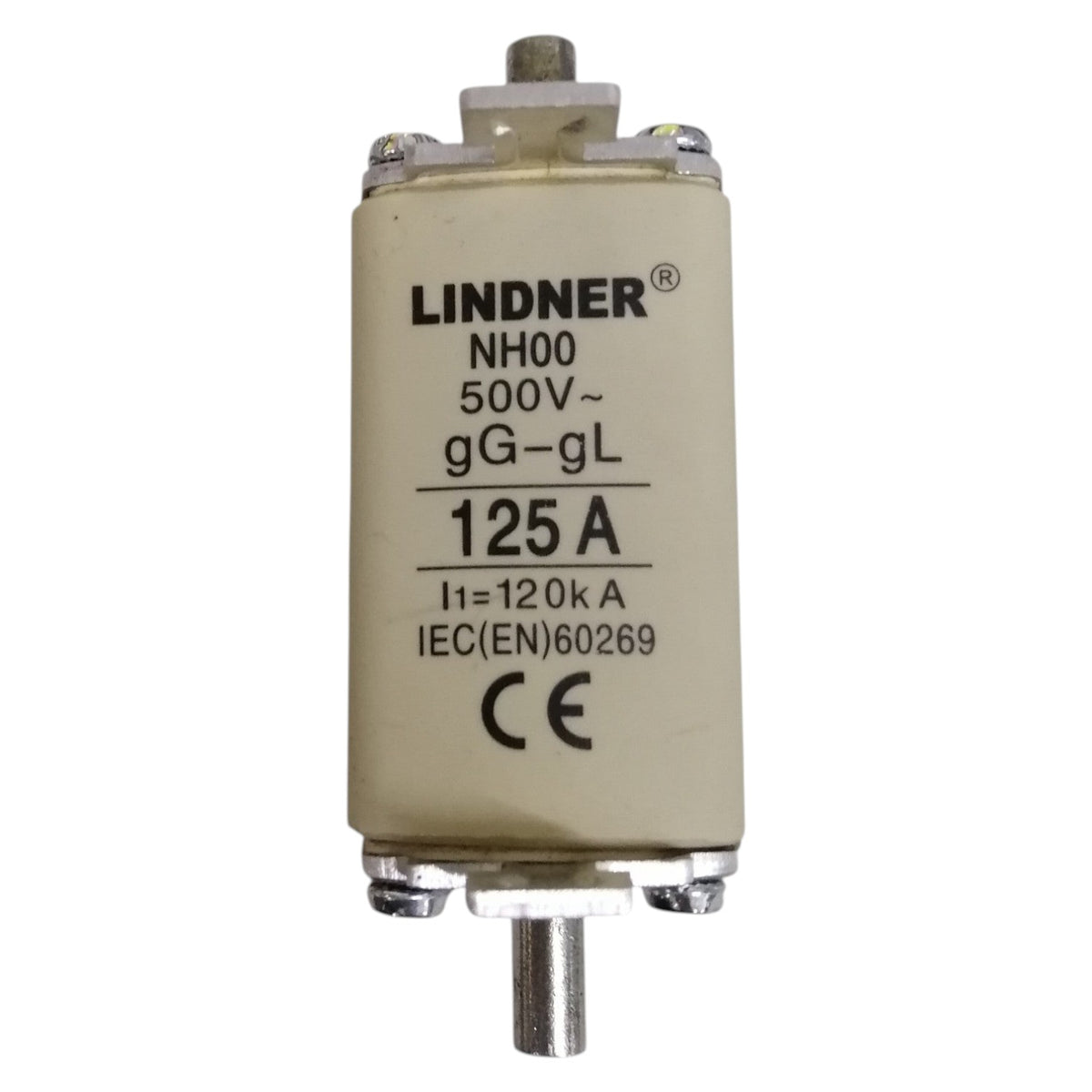 Lindner 125A NH-Type Fuse Link gG-gL 500V AC NH-00 Blade Fuse, Ceramic Fuse