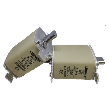 Lindner 125A NH-Type Fuse Link gG-gL 500V AC NH-00 Blade Fuse, Ceramic Fuse