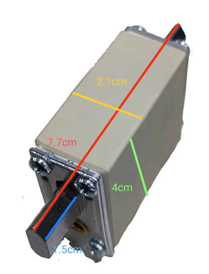Linder 63A gG-gL ceramic fuse 500V rectangular beige fuse with metal end caps and screw terminals
