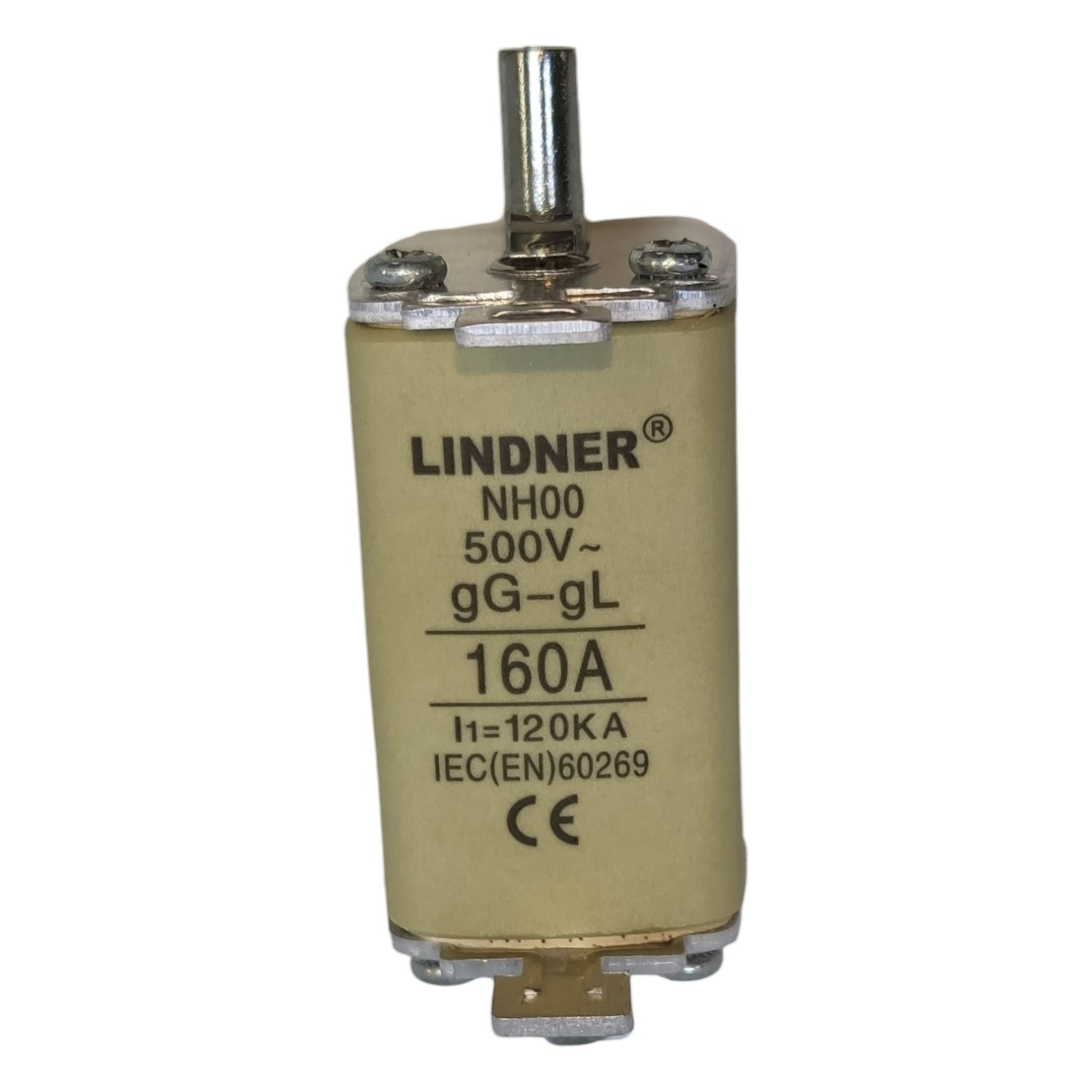 Lindner 160A NH-Type Fuse Link gG-gL 500V AC NH-00 Blade Fuse, Ceramic Fuse