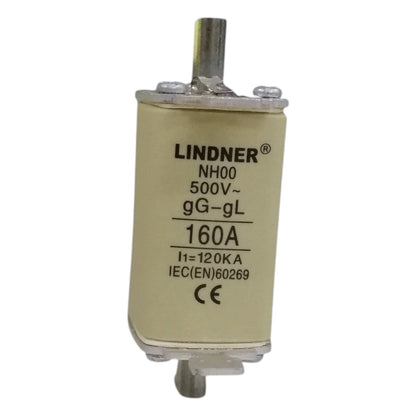 Lindner 160A NH-Type Fuse Link gG-gL 500V AC NH-00 Blade Fuse, Ceramic Fuse