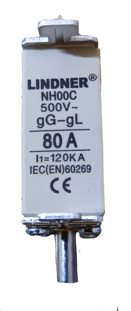 Lindner NH fuse link 80A NH00C 500V gG gL cartridge fuse for industrial electrical panels