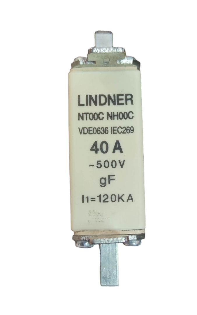 Lindner NH-Type Fuse Link 40A electrical component with 500V rating for circuit protection