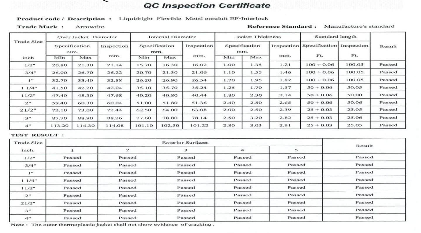 Arrowtite Liquidtight Flexible Conduit 4 inch 100mm, Liquid tight Flexible Hose 4 inch 100mm