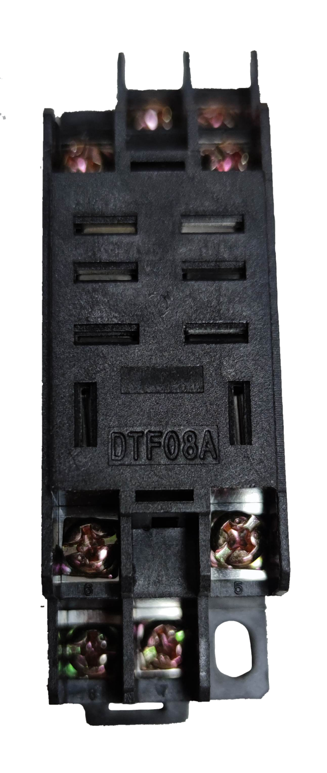 LY2 relay socket 8 pin in black with secure connections for various electrical applications