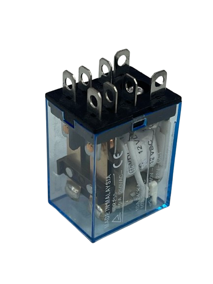 Omron LY2NJ 12V DC 8 Pins Relay Switch transparent casing with metal pins for electrical control