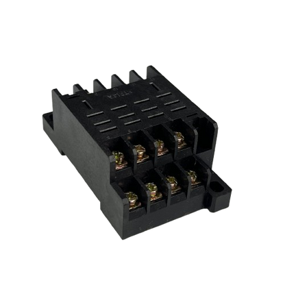 LY4 relay socket 14 pin 220V in durable black plastic, ideal for electrical wiring applications
