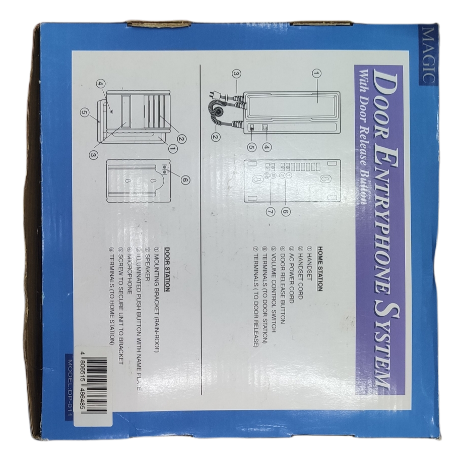 Magic Door Intercom System 220V box showing diagram and components for door entryphone system