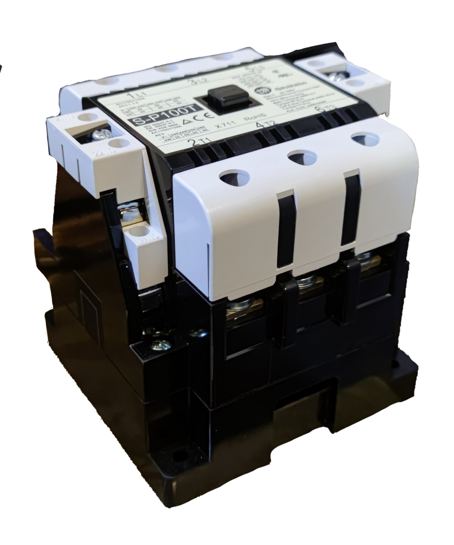 Shihlin Magnetic Contactor 105A 220V electrical component with black and white casing