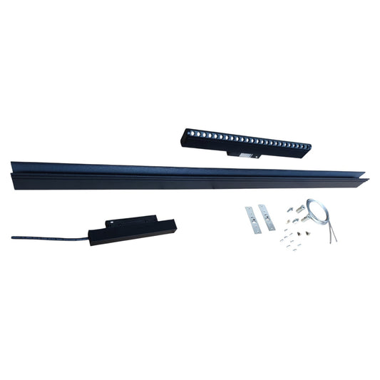 Magnetic Track Light 1 Meter 50mm with 1pc 24W LED Rotary Grille 220V Warm White 3000K (ILLUMIQ TERRA)