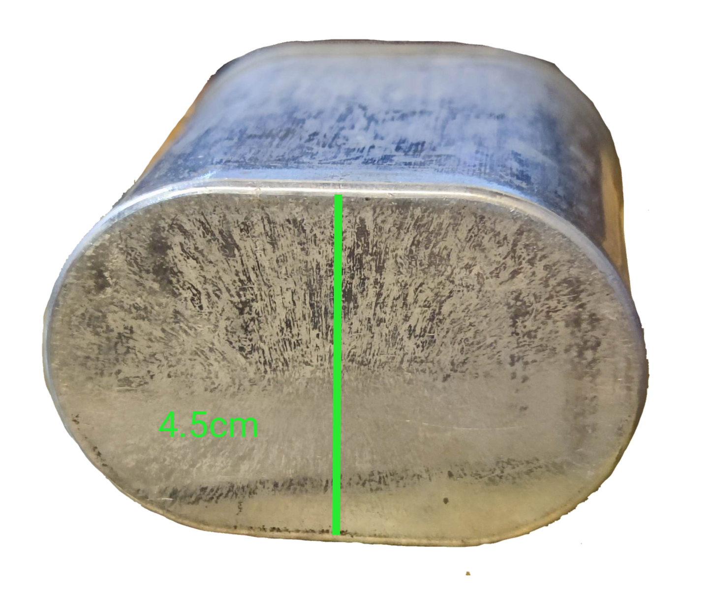 Mallory 30uF 370V AC capacitor with a rounded metal casing and dimensions of 4.5cm