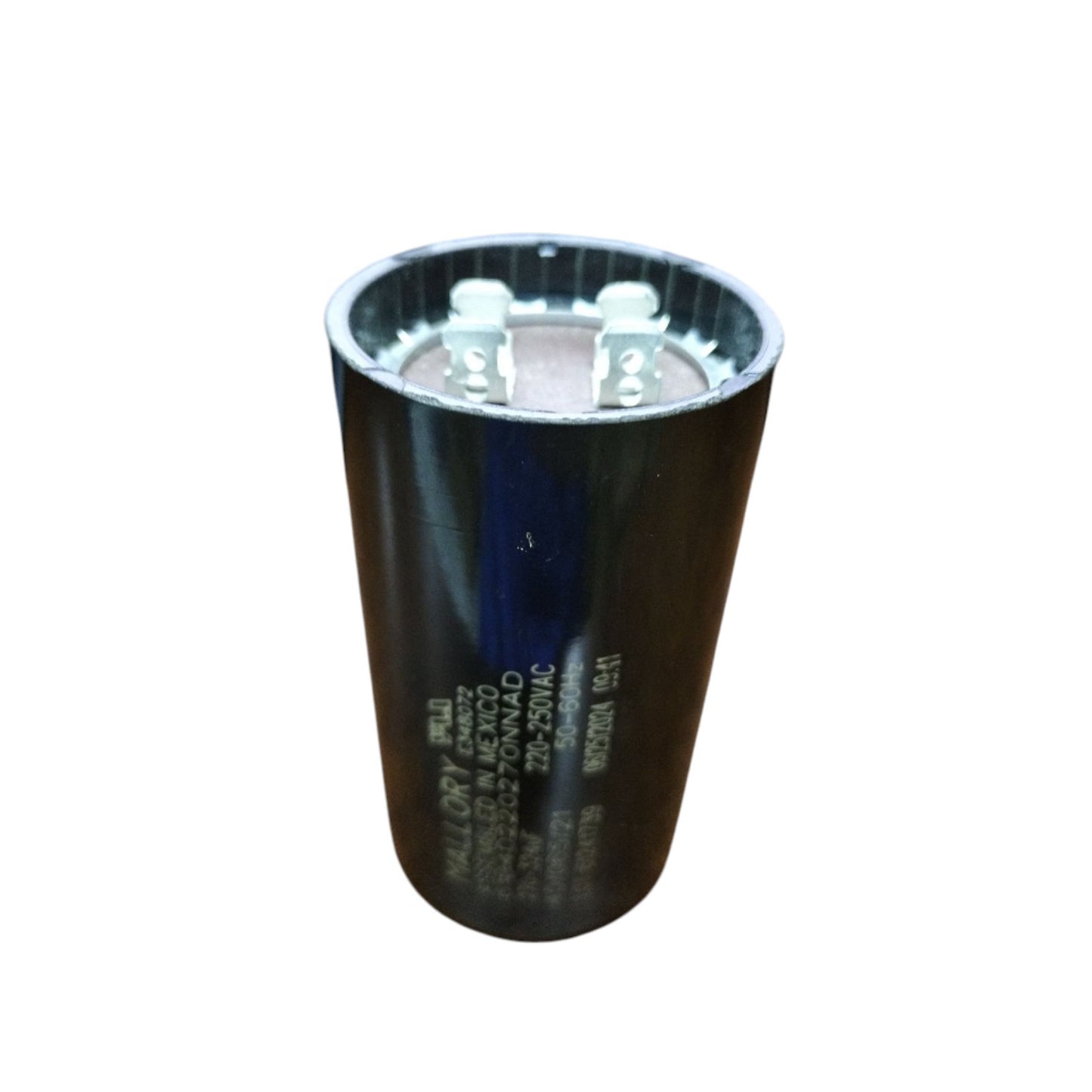 Mallory Motor Capacitor 270-324uF 220V with durable black casing for electrical applications