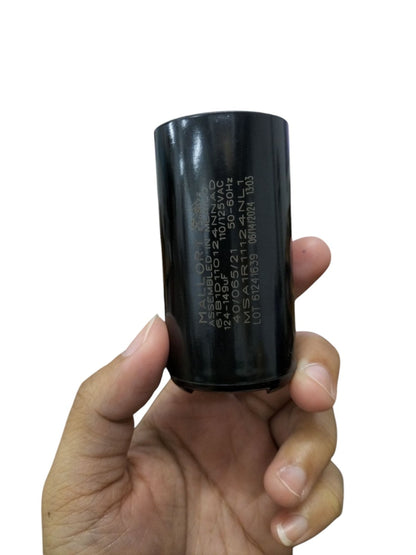 Mallory Motor Capacitor in a sleek black casing for electrical circuit applications