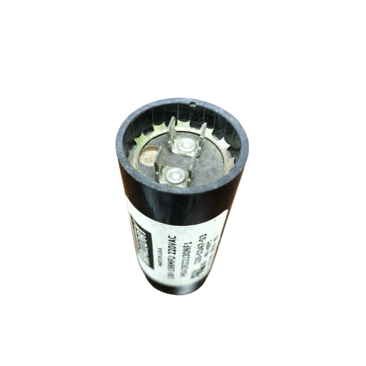 Mallory Starting Capacitor 130-156uF 220V with Two Connection Terminals for Electrical Applications