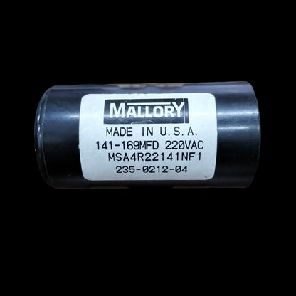 Mallory Starting Capacitor 141-169uF 220V for fan motors and electrical repairs