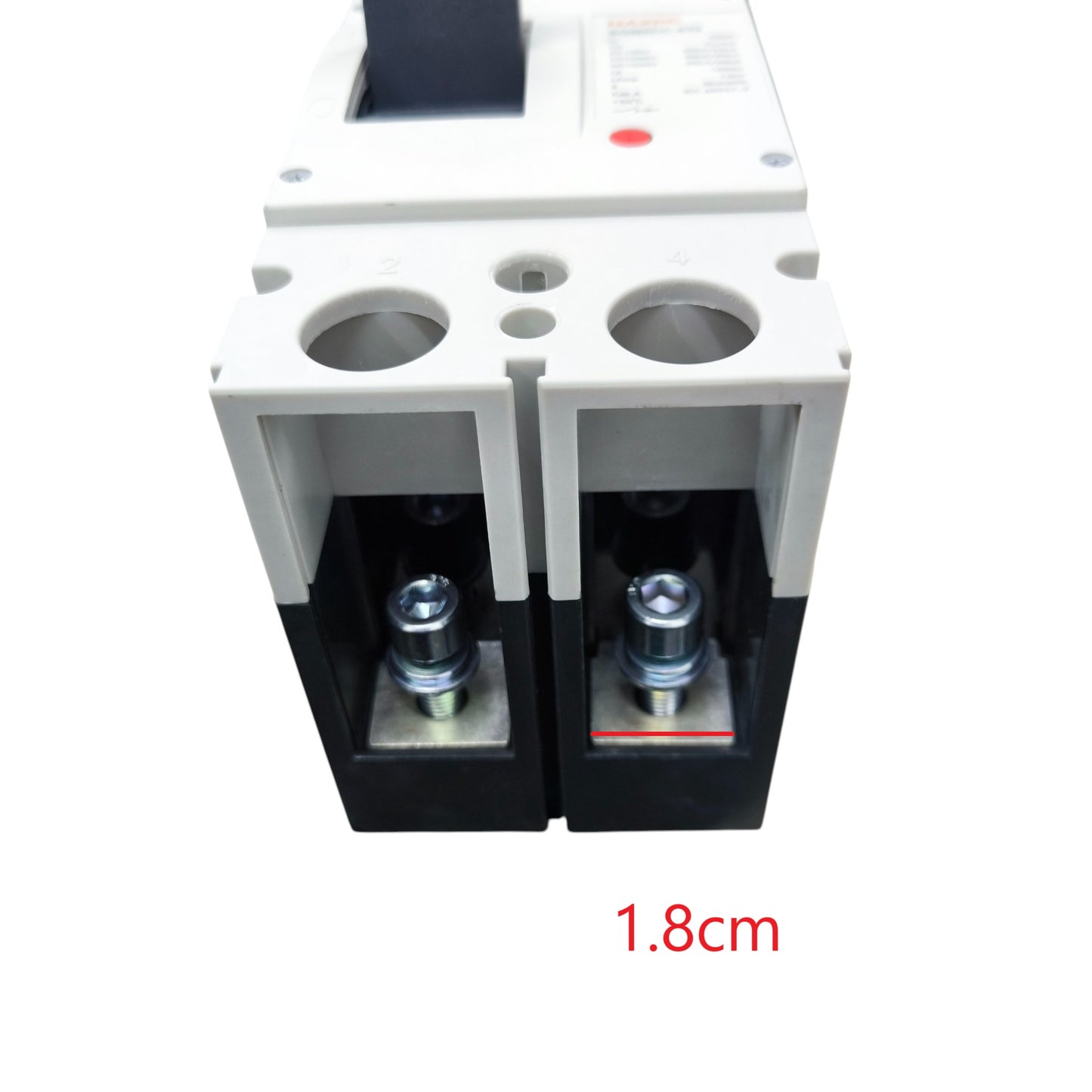 Maxge 250A 2Pole Industrial Circuit Breaker with dual terminal connections and compact design
