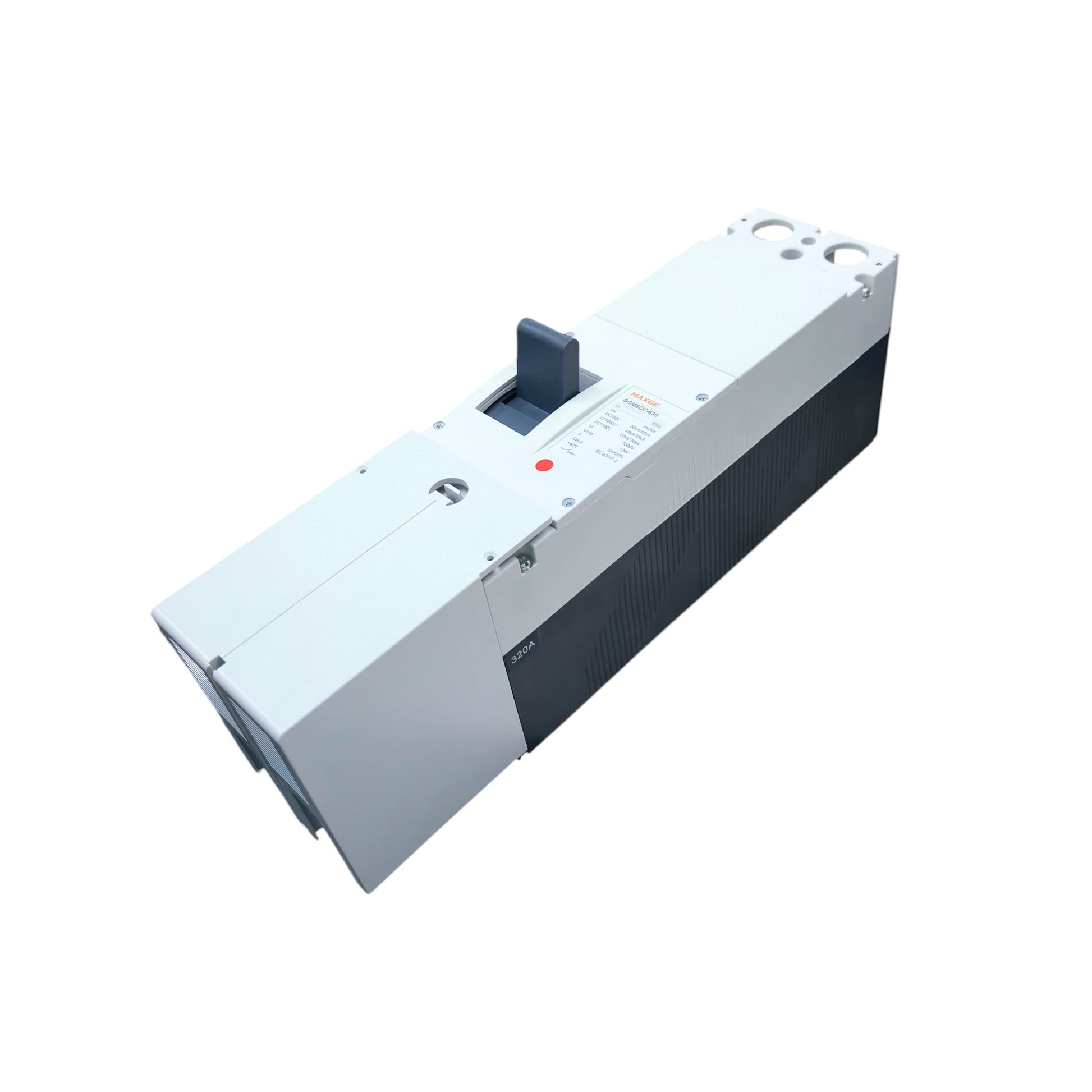 Maxge MCCB 1500V DC 20KAIC DC Breaker with switch lever and compact white black casing