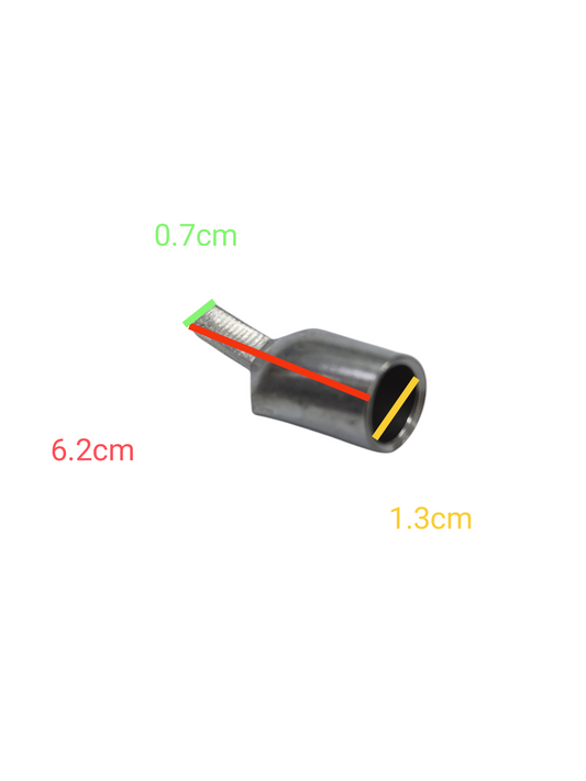 China made Terminal Lugs 5.5mm - 13.9mm cable ferrule showing crimp barrel and stranded wire end