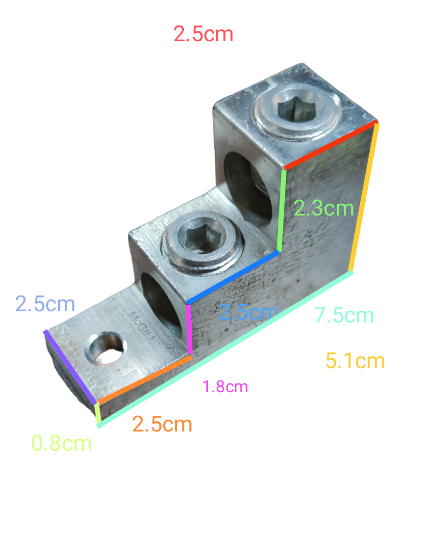 McGILL mechanical lug 350MCM made of durable metal with precise dimensions for electrical connections