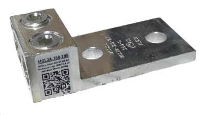 McGILL Mechanical Lugs 2 x 350MCMx2 silver electrical connector lug with two bolt holes