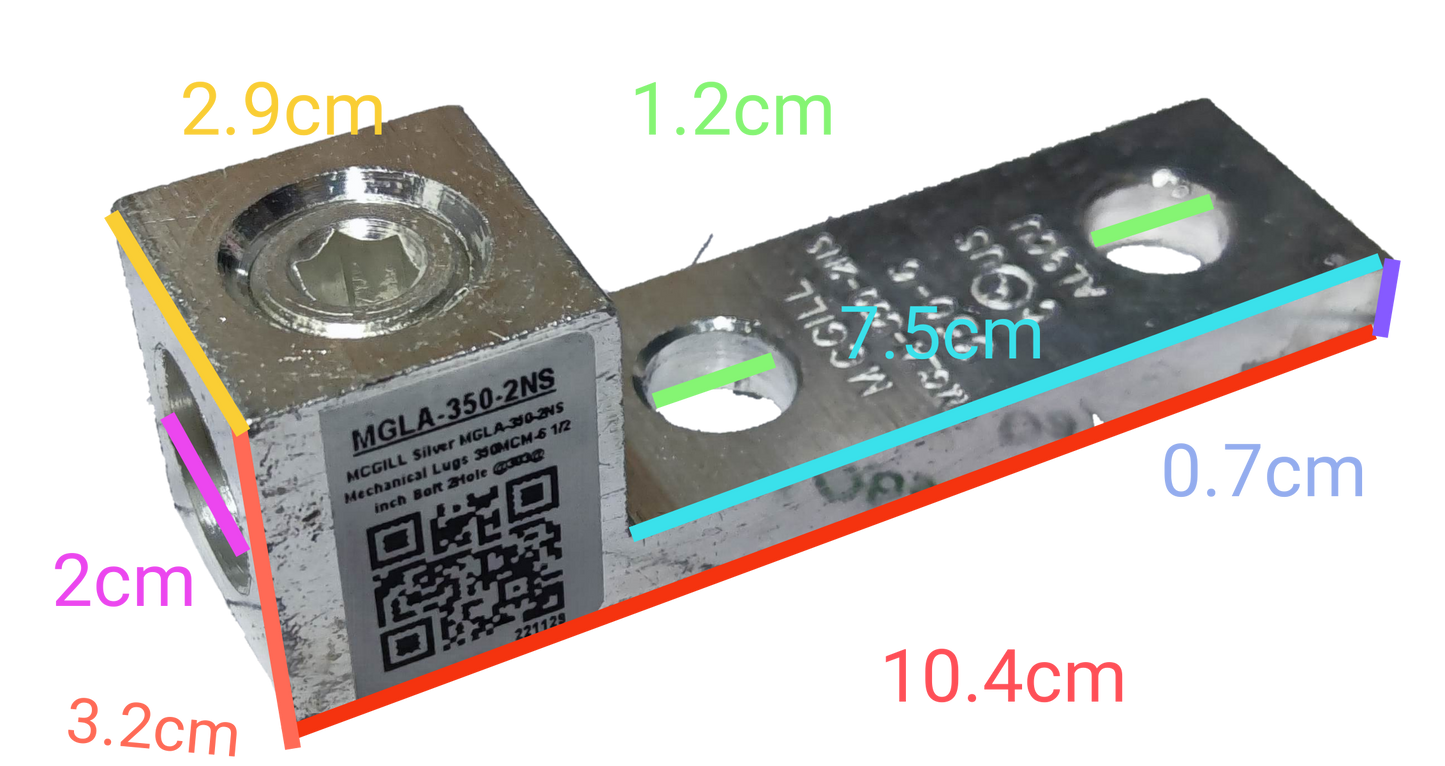 McGILL Mechanical Lugs 350MCM 2 Holes electrical circuitry connector with metal construction