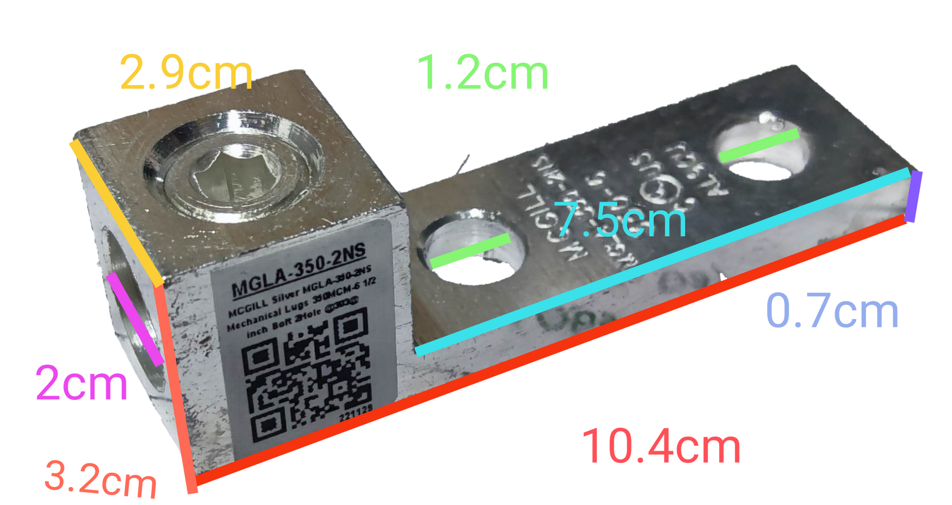 McGILL Mechanical Lugs 350MCM 2 Holes electrical circuitry connector with metal construction