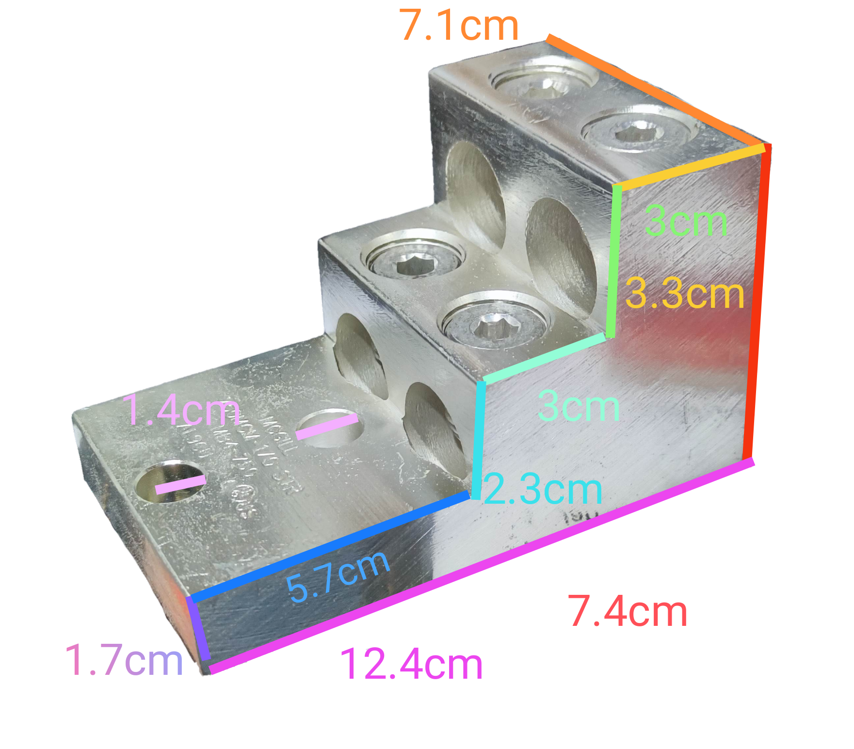 McGILL mechanical lugs 4 holes 750MCM with precise measurements for electrical connections